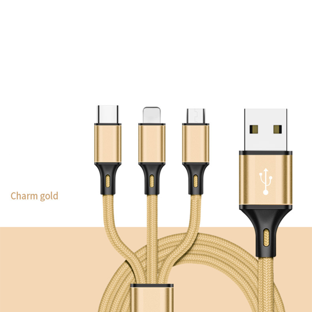 کابل تبدیل USB به microUSB / USB-C / لایتنینگ گلکسبیت مدل GB 3 in 1 طول 1 متر